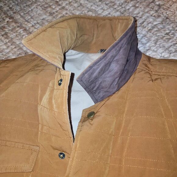 Billy Reid Quilted Snap Front Shirt Jacket Tan NEW Cotton Blend Warm Men's sz M - Picture 8 of 16